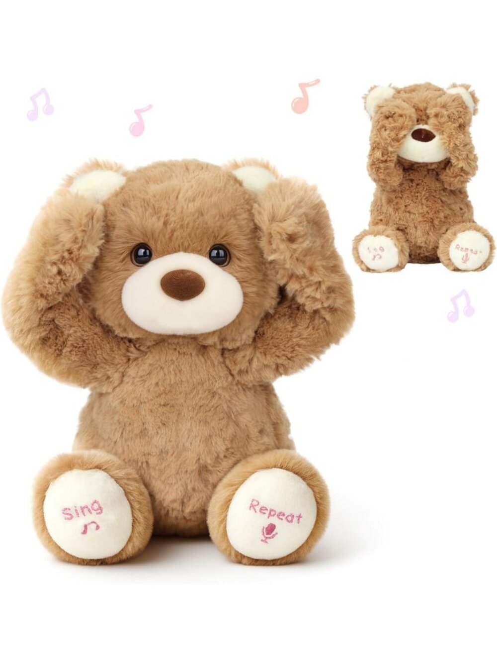 Interactive Plush Teddy Bear Toy - Musical Talking Stuffed Animal for Toddlers